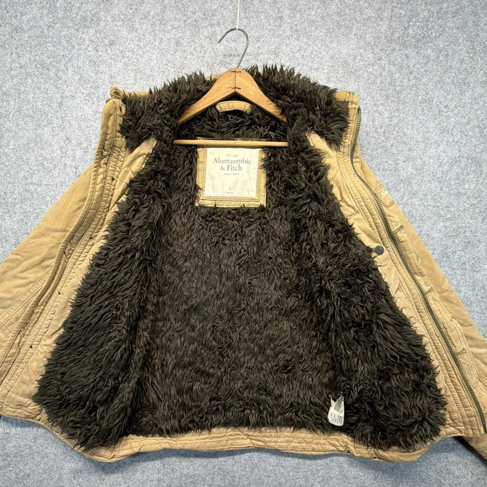 Vintage Abercrombie & Fitch Adirondack Jacket Men's Large Faux Fur Lined Y2K